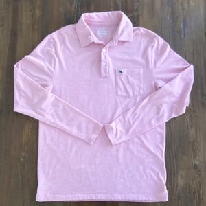 Vineyard Vines Edgartown Polo XS Pink Long Sleeve Pima Cotton Stretch